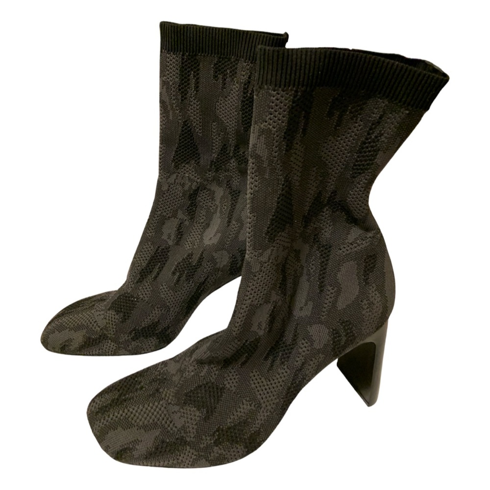 Rag & Bone Stretch Fabric Sock Booties Dark Grey … - image 1